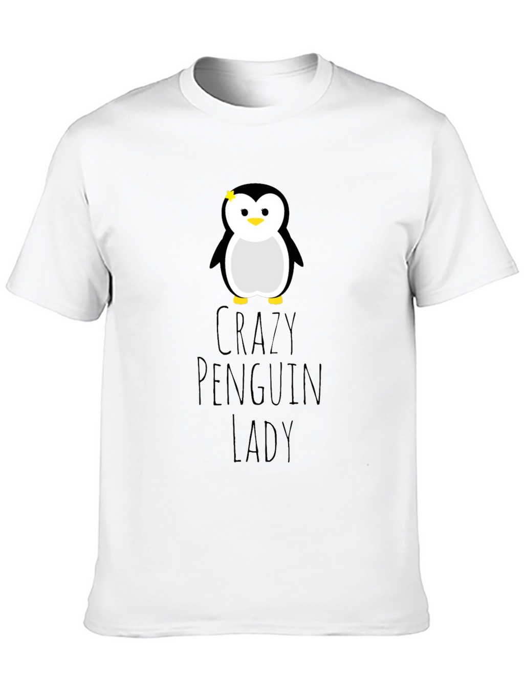 Crazy Penguin Lady Graphic Tee - Unisex Black T-Shirt