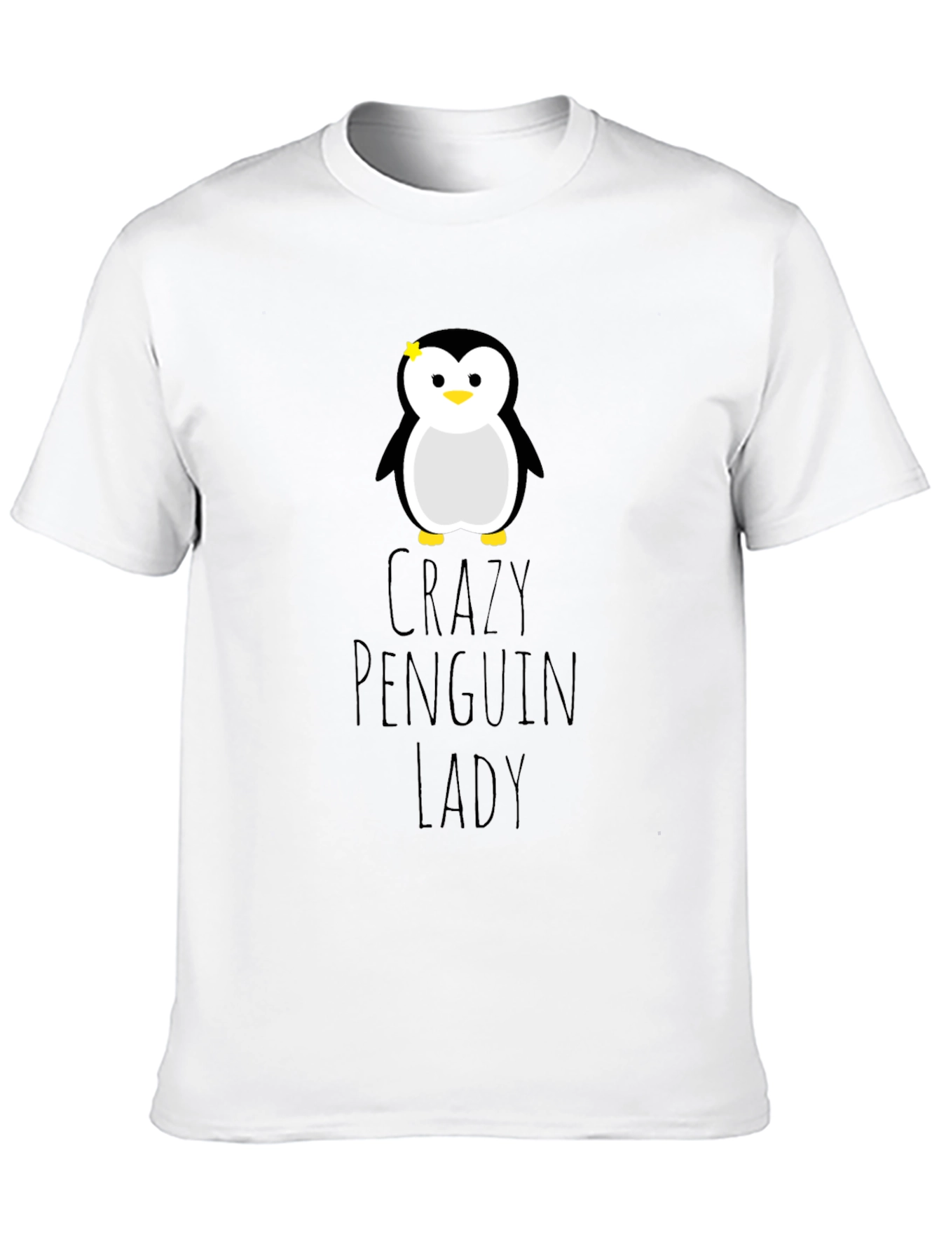 Crazy Penguin Lady Graphic Tee - Unisex Black T-Shirt