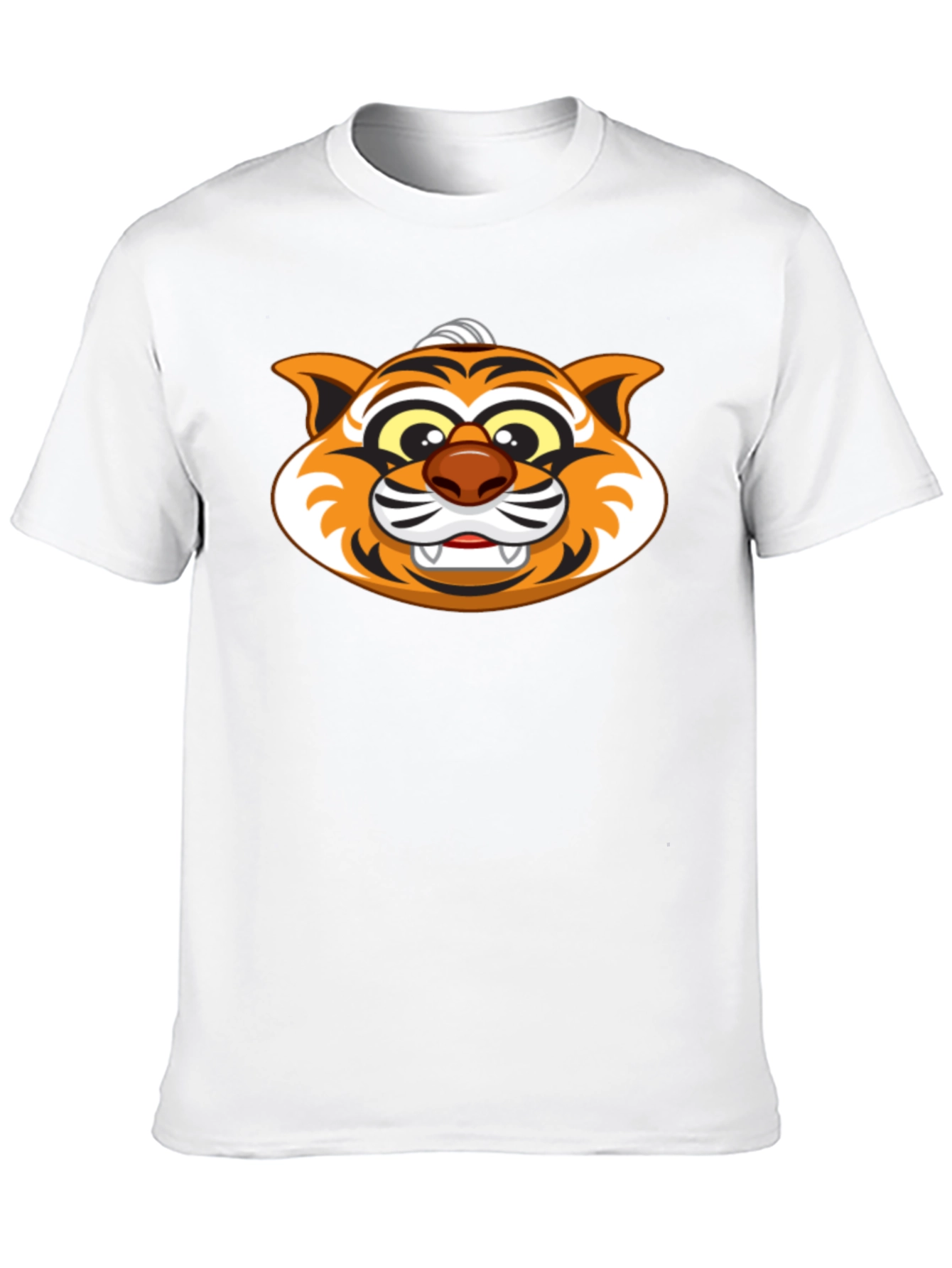 Cartoon Tiger Graphic Black T-Shirt