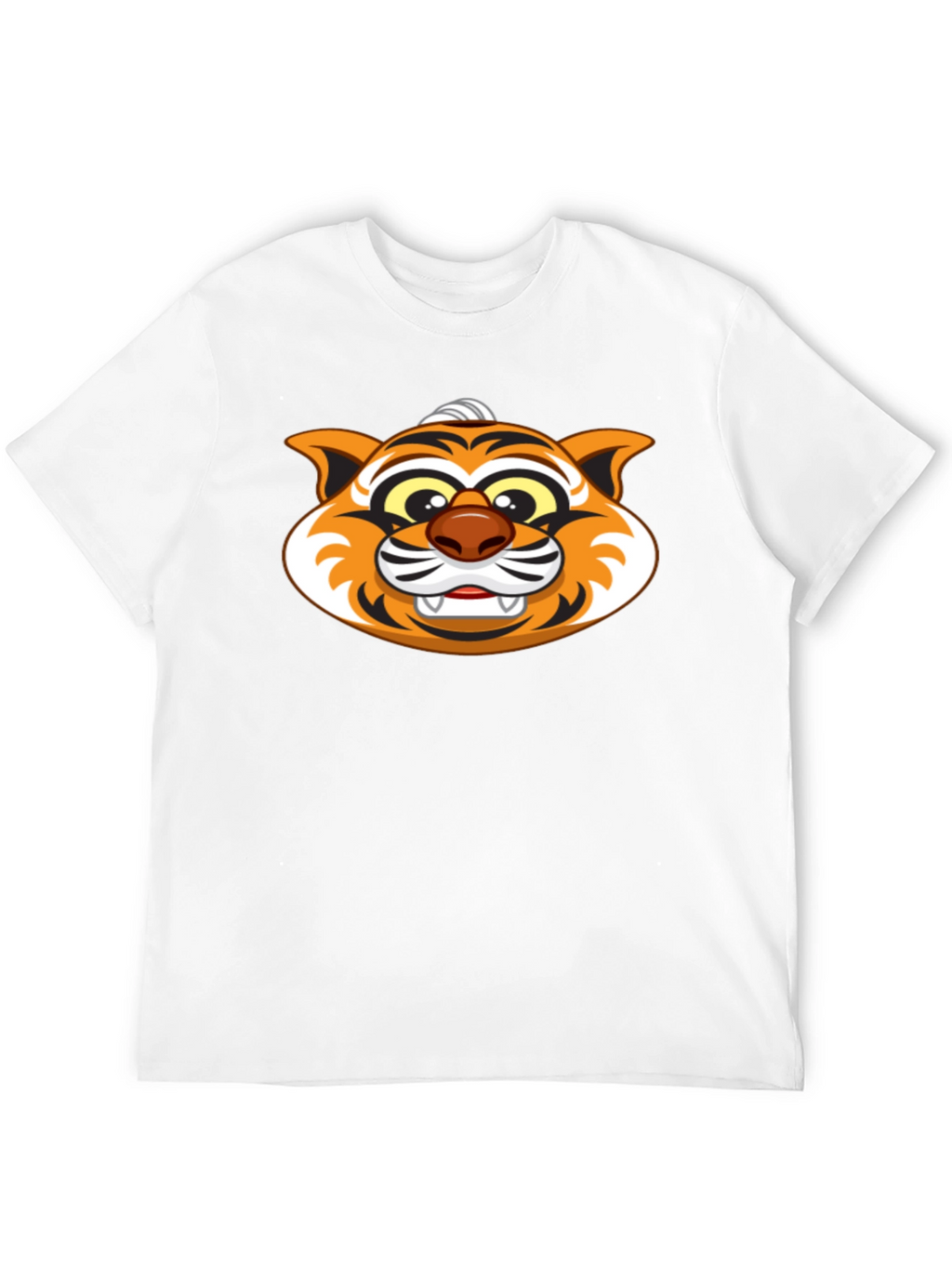 Cartoon Tiger Graphic Black T-Shirt