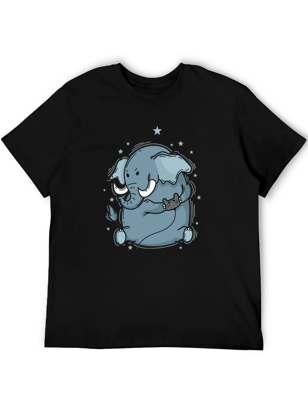 Elephant & Cat Gamer Black T-Shirt