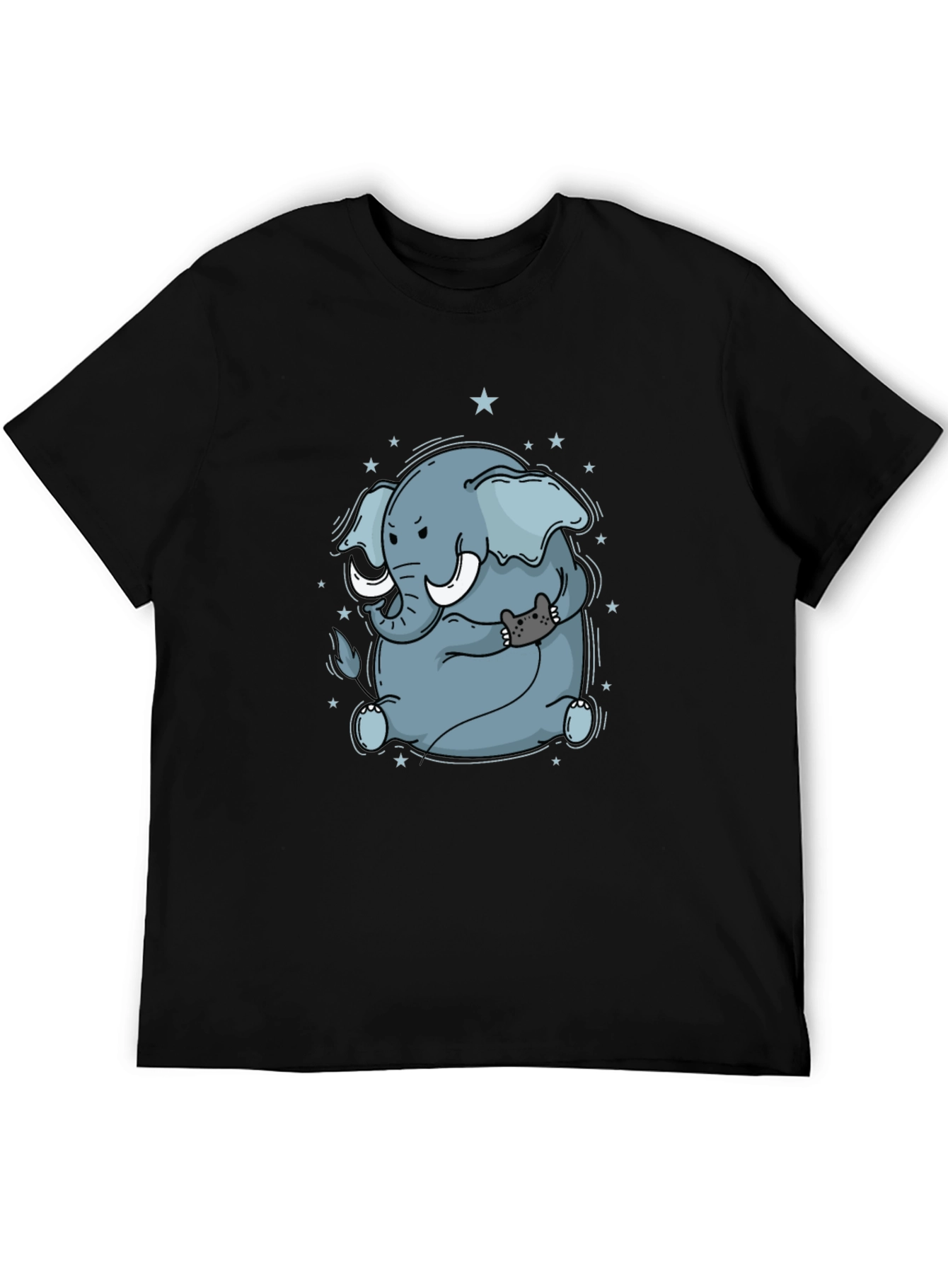 Elephant & Cat Gamer Black T-Shirt