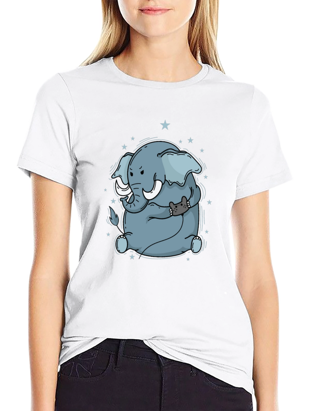 Elephant & Cat Gamer Black T-Shirt