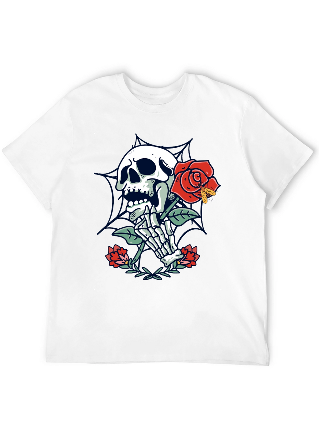Skull & Rose Graphic Tee - Mens Black T-Shirt