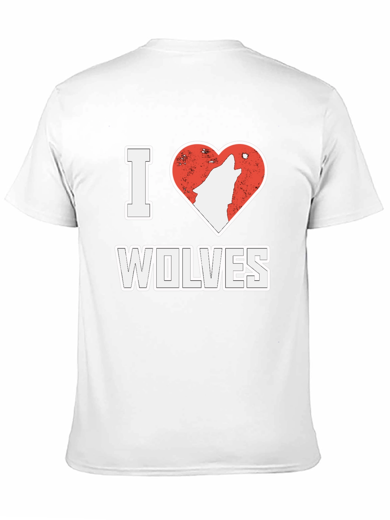 I Love Wolves T-Shirt Black