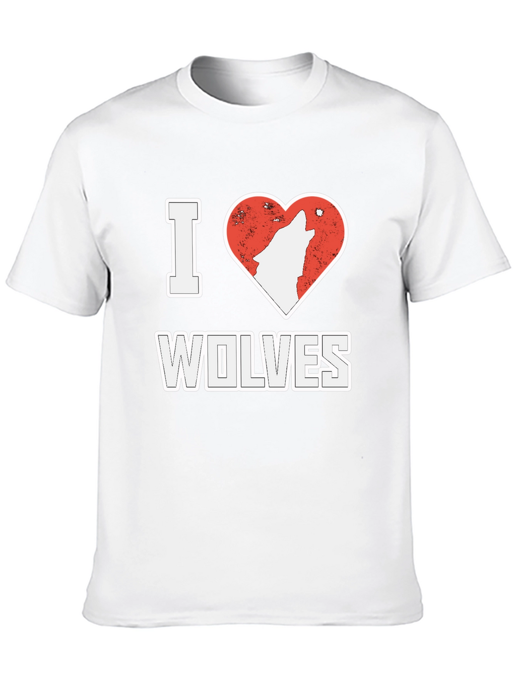 I Love Wolves T-Shirt Black