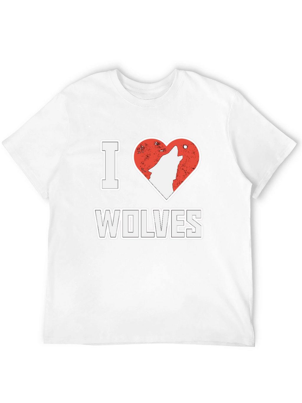 I Love Wolves T-Shirt Black