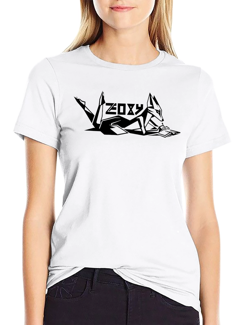 Zoxy Fox Graphic Black T-Shirt