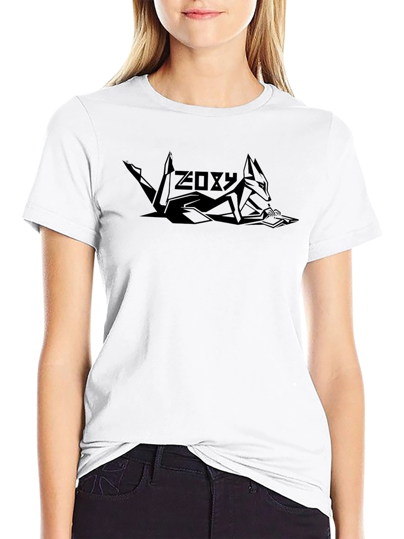 Zoxy Fox Graphic Black T-Shirt