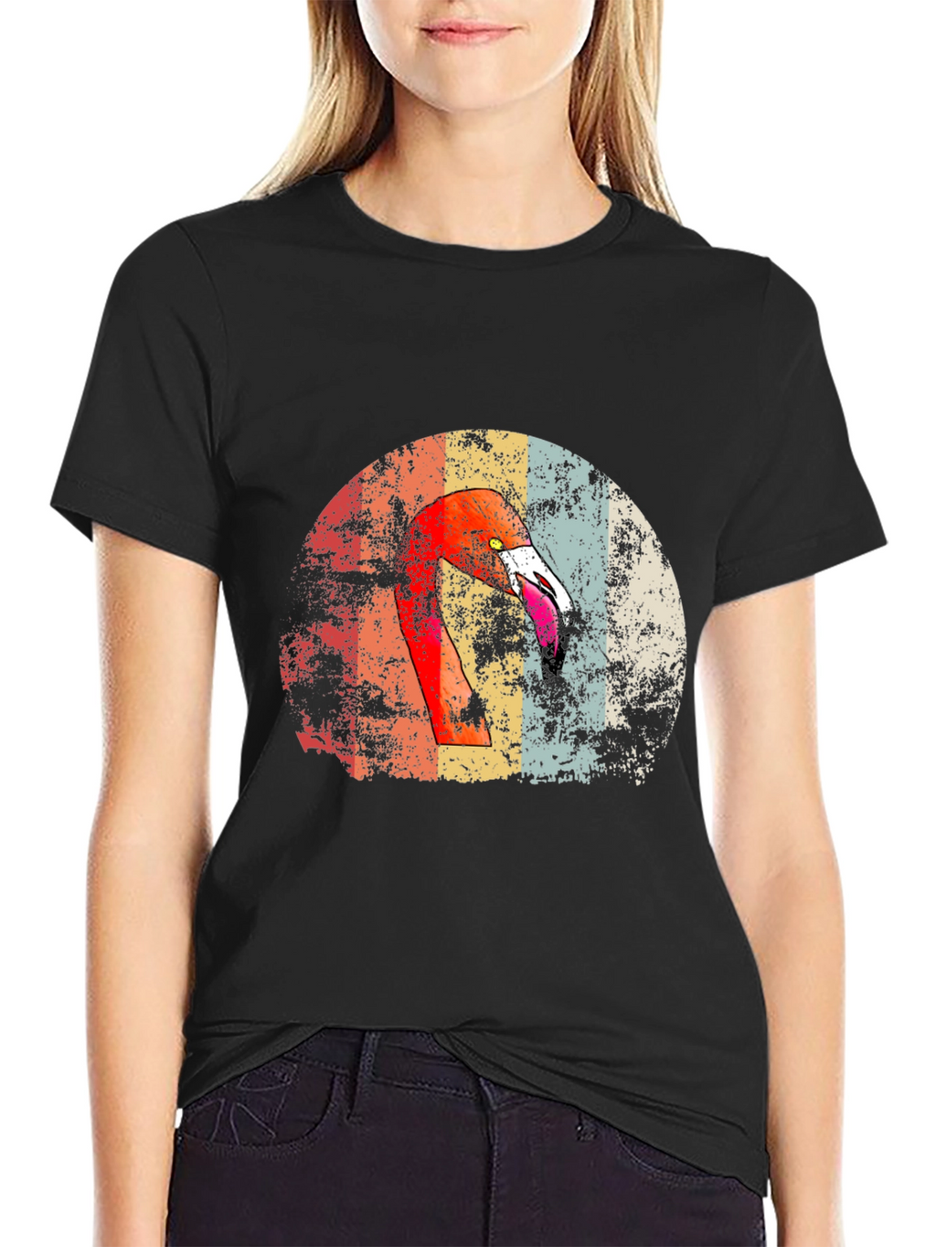 Retro Flamingo Graphic Print Tee
