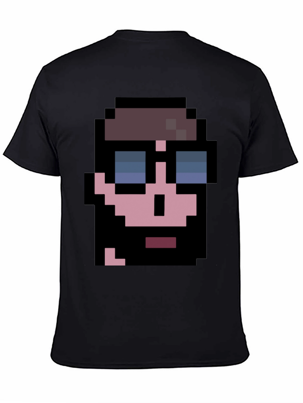 Pixelated Cool Guy Graphic Tee - Black