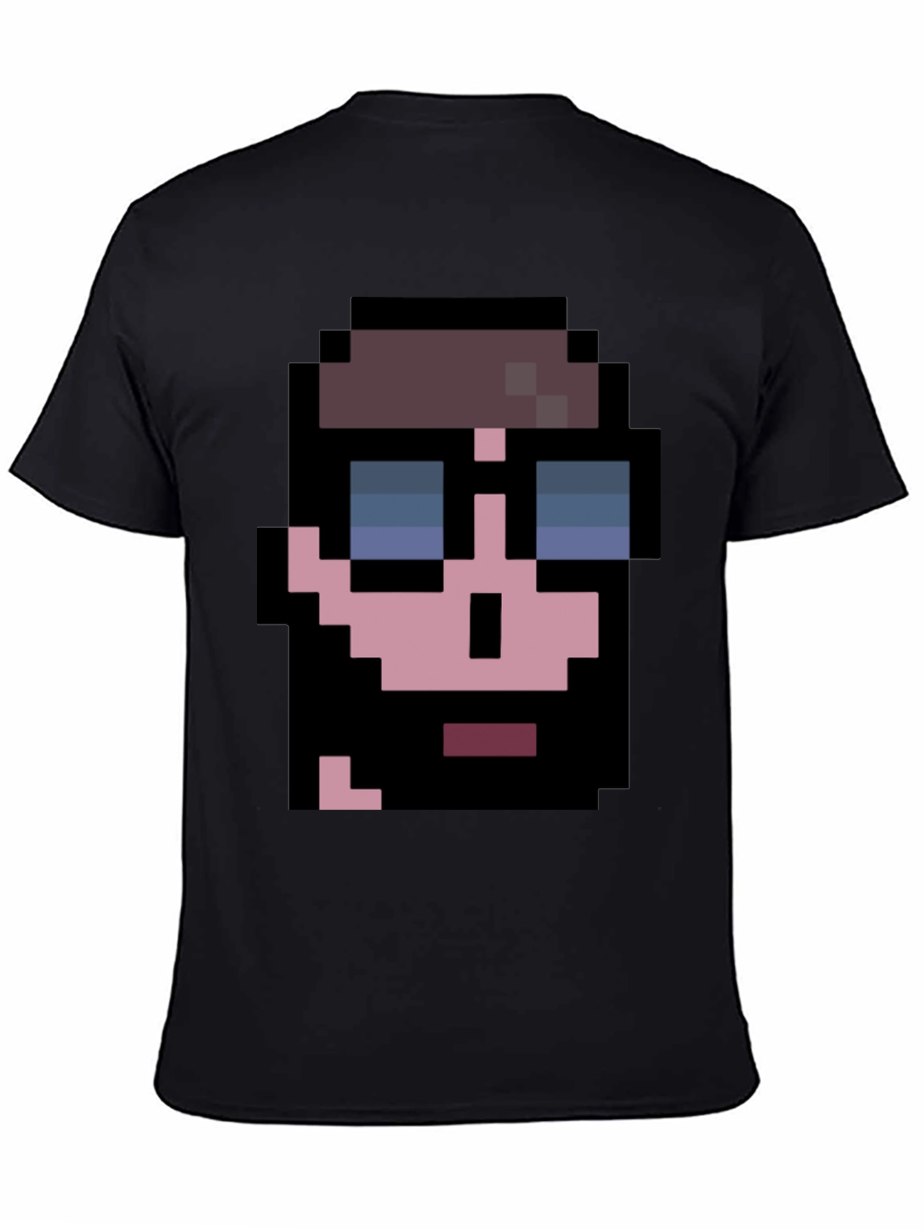 Pixelated Cool Guy Graphic Tee - Black