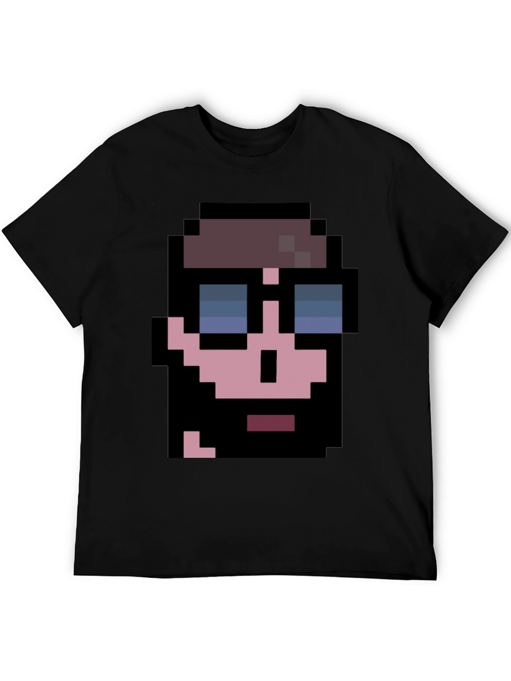 Pixelated Cool Guy Graphic Tee - Black