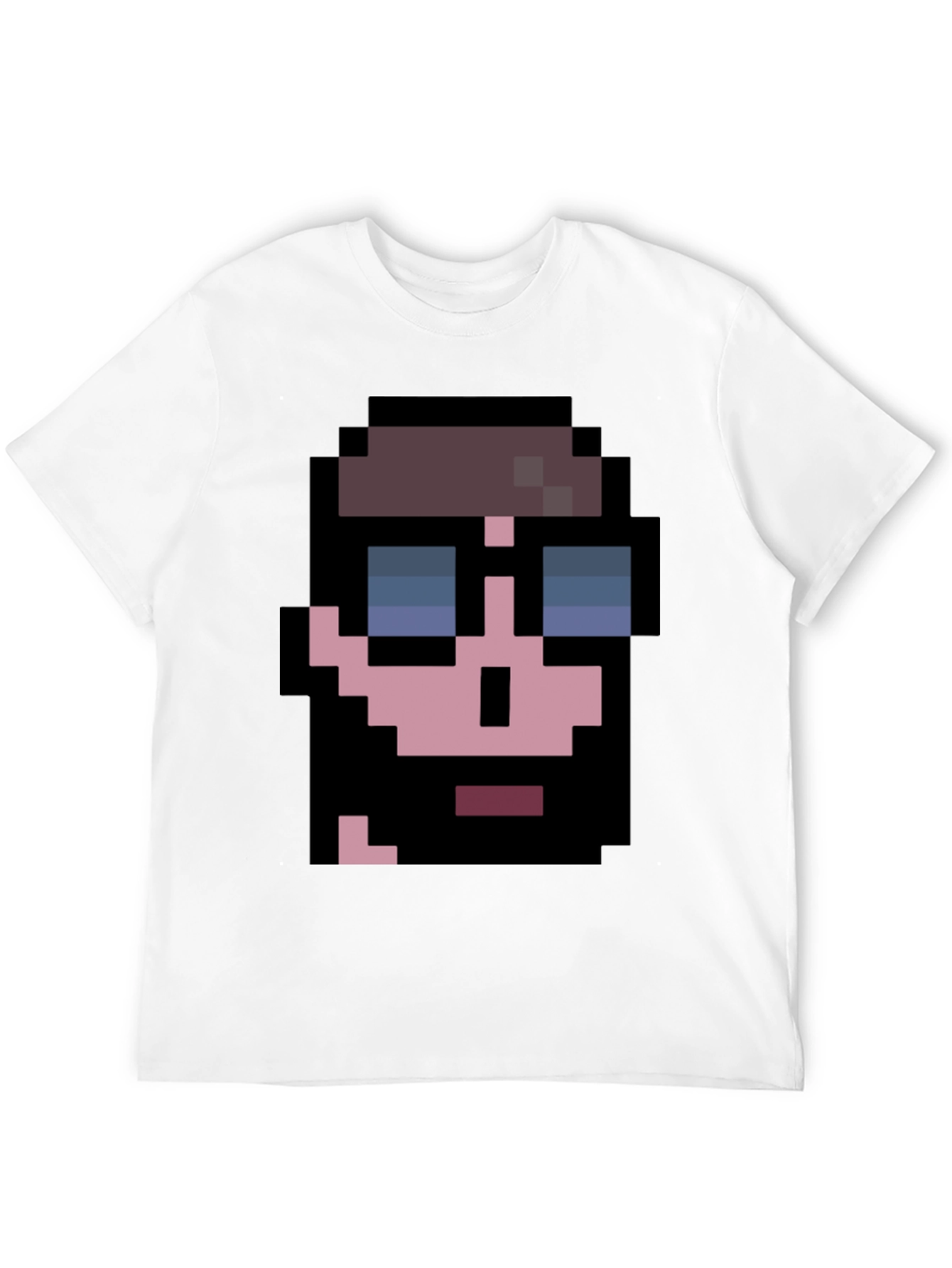 Pixelated Cool Guy Graphic Tee - Black