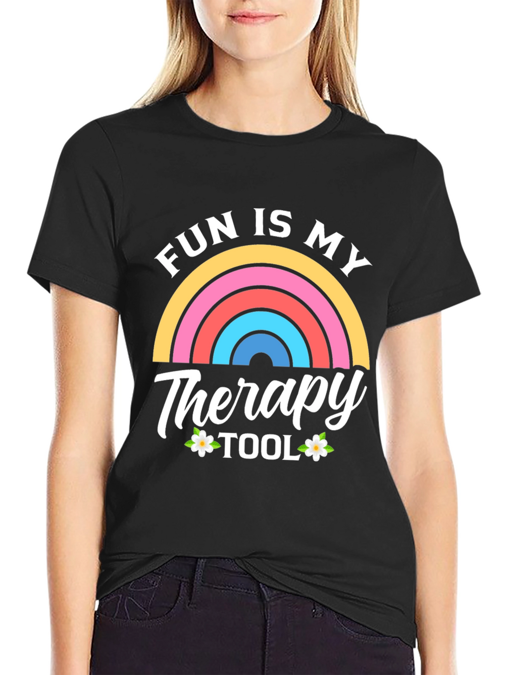 Fun Is My Therapy Tool Black T-Shirt