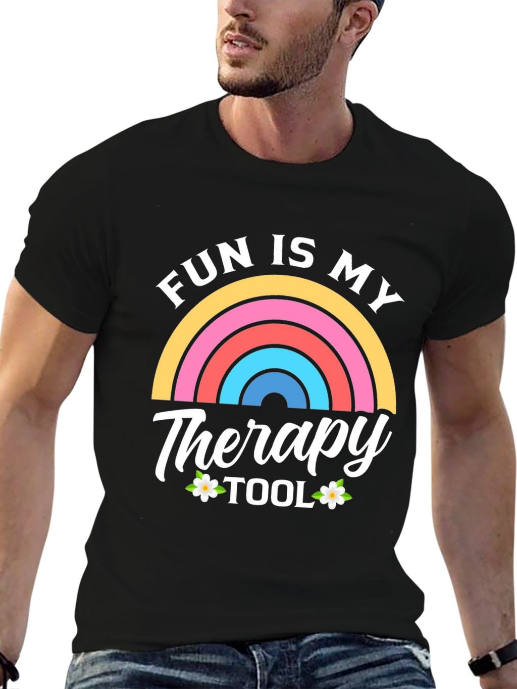 Fun Is My Therapy Tool Black T-Shirt