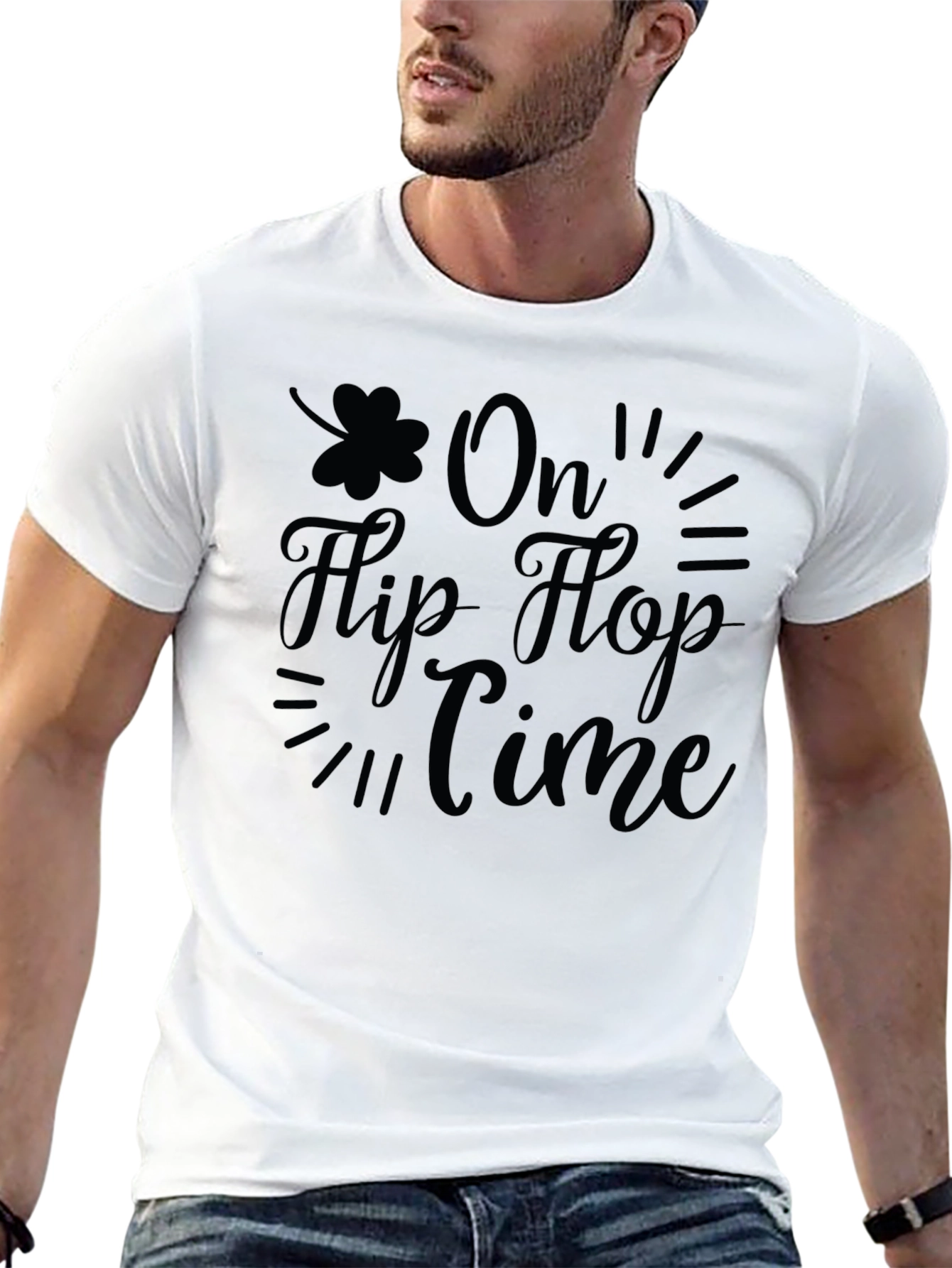 On Flip Flop Time Black T-Shirt