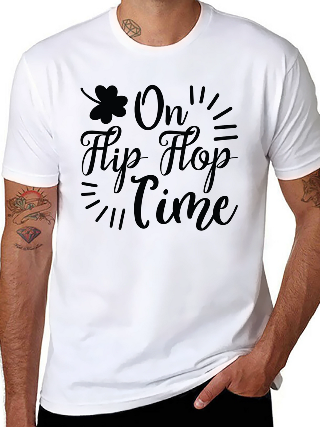 On Flip Flop Time Black T-Shirt