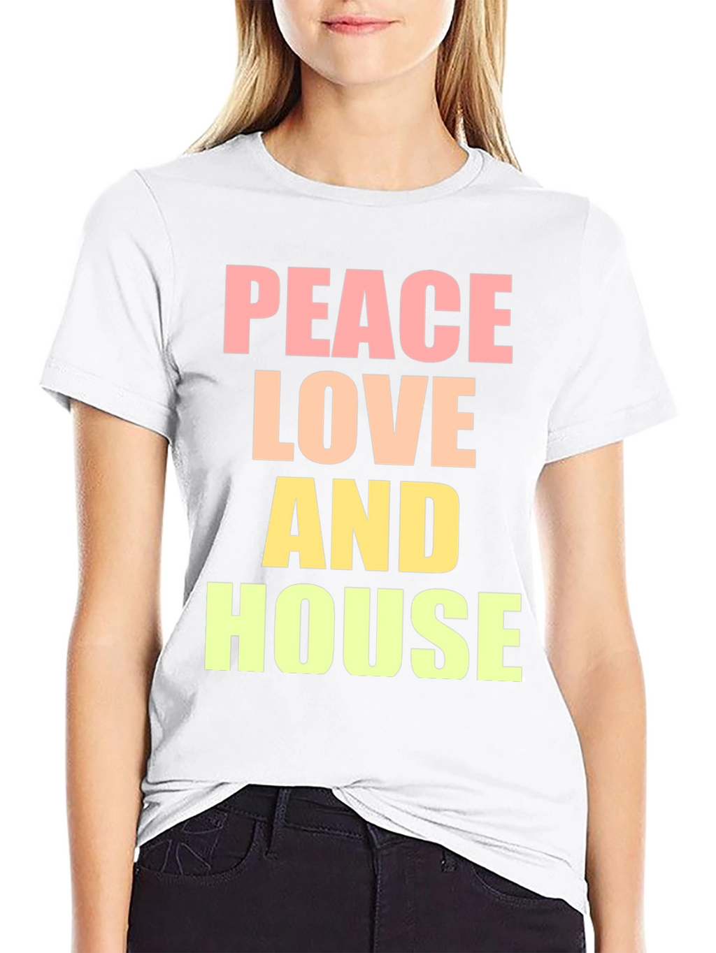 Peace Love House T-Shirt - Trendy Graphic Tee