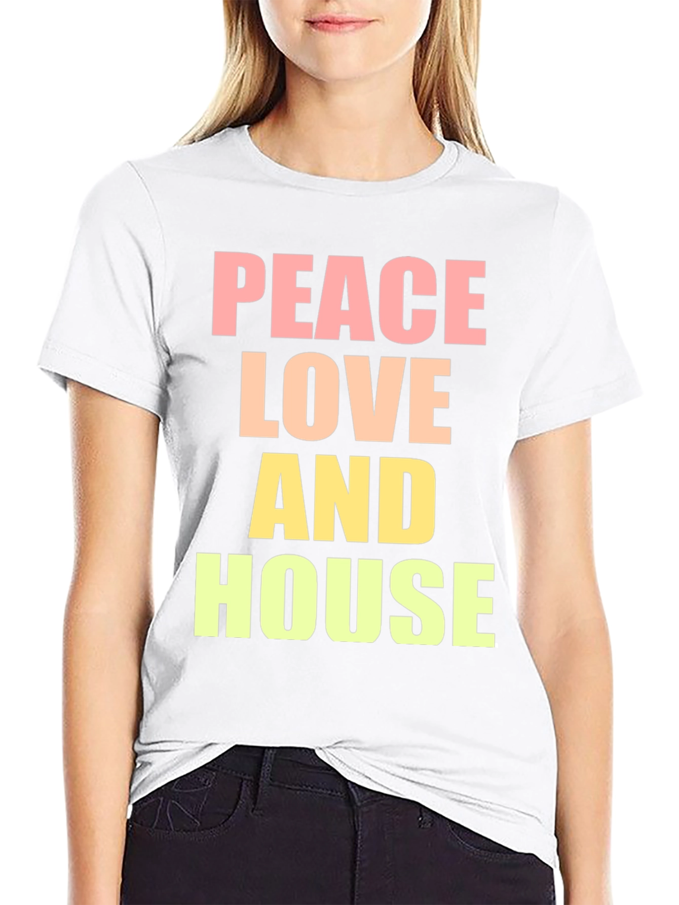 Peace Love House T-Shirt - Trendy Graphic Tee