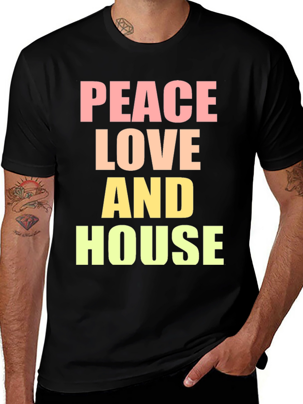 Peace Love House T-Shirt - Trendy Graphic Tee