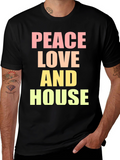 Peace Love House T-Shirt - Trendy Graphic Tee