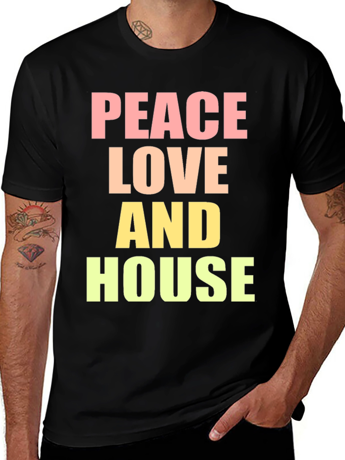 Peace Love House T-Shirt - Trendy Graphic Tee