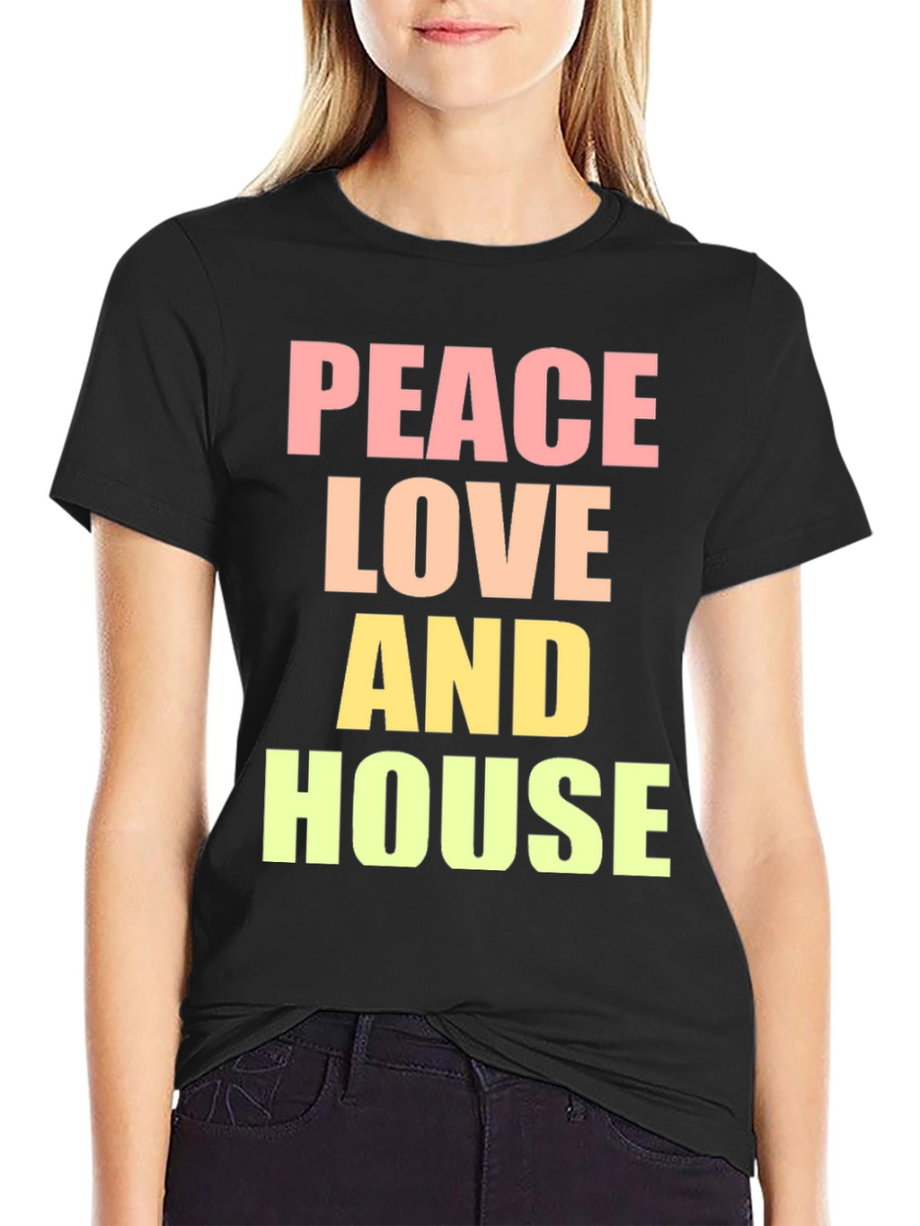 Peace Love House T-Shirt - Trendy Graphic Tee