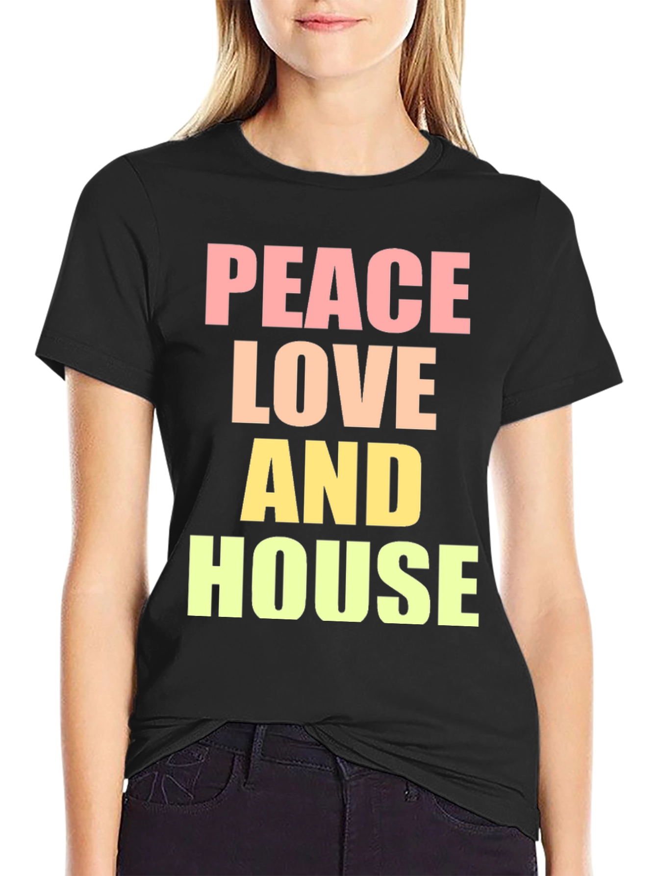 Peace Love House T-Shirt - Trendy Graphic Tee