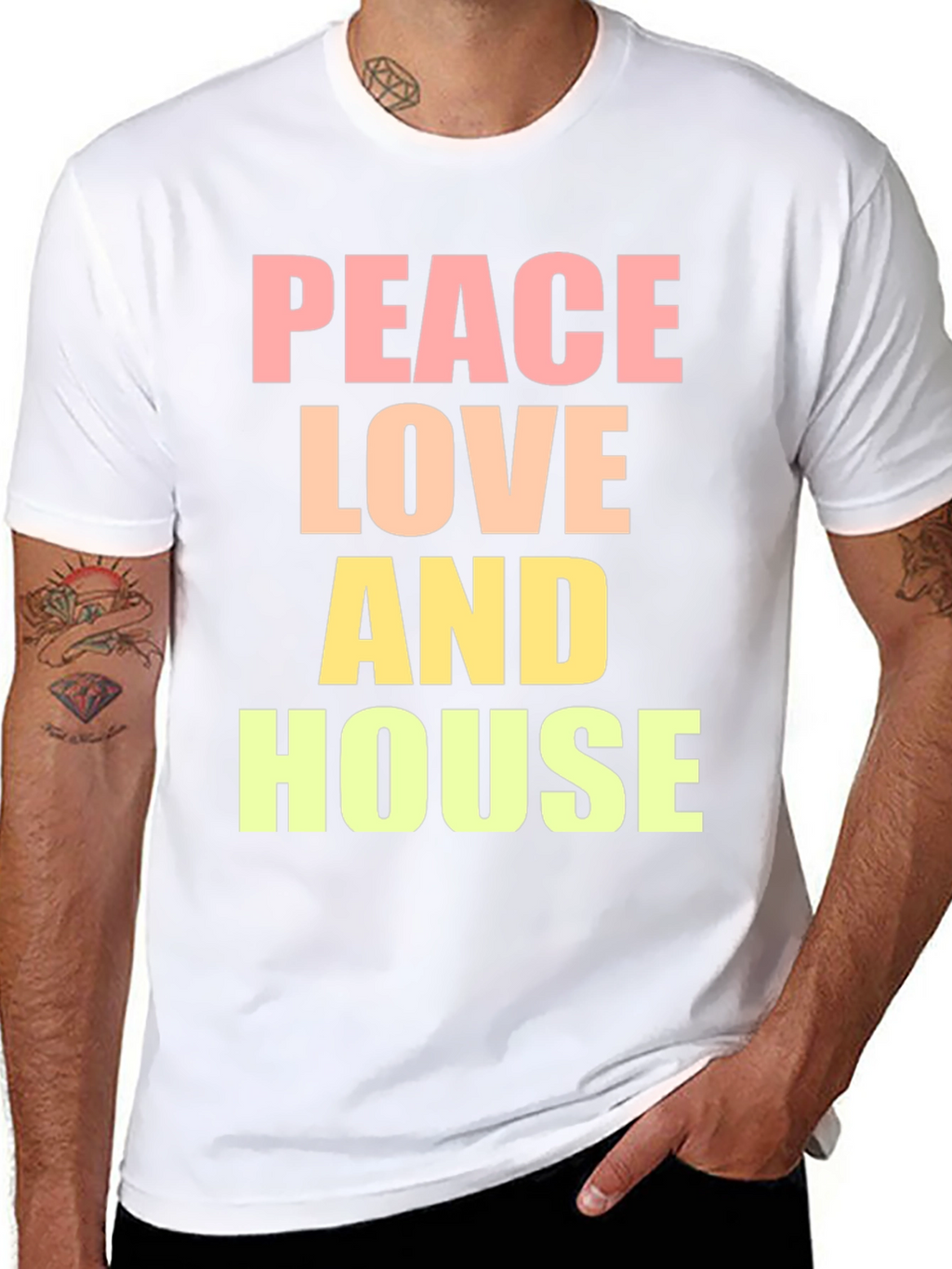 Peace Love House T-Shirt - Trendy Graphic Tee