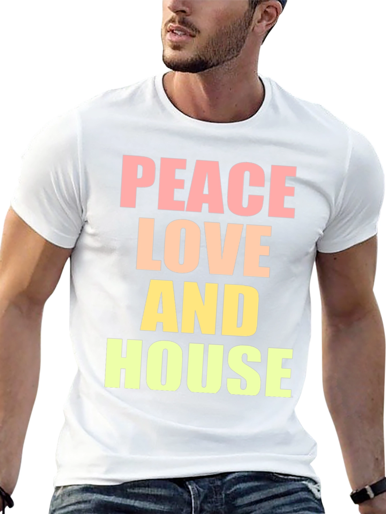 Peace Love House T-Shirt - Trendy Graphic Tee