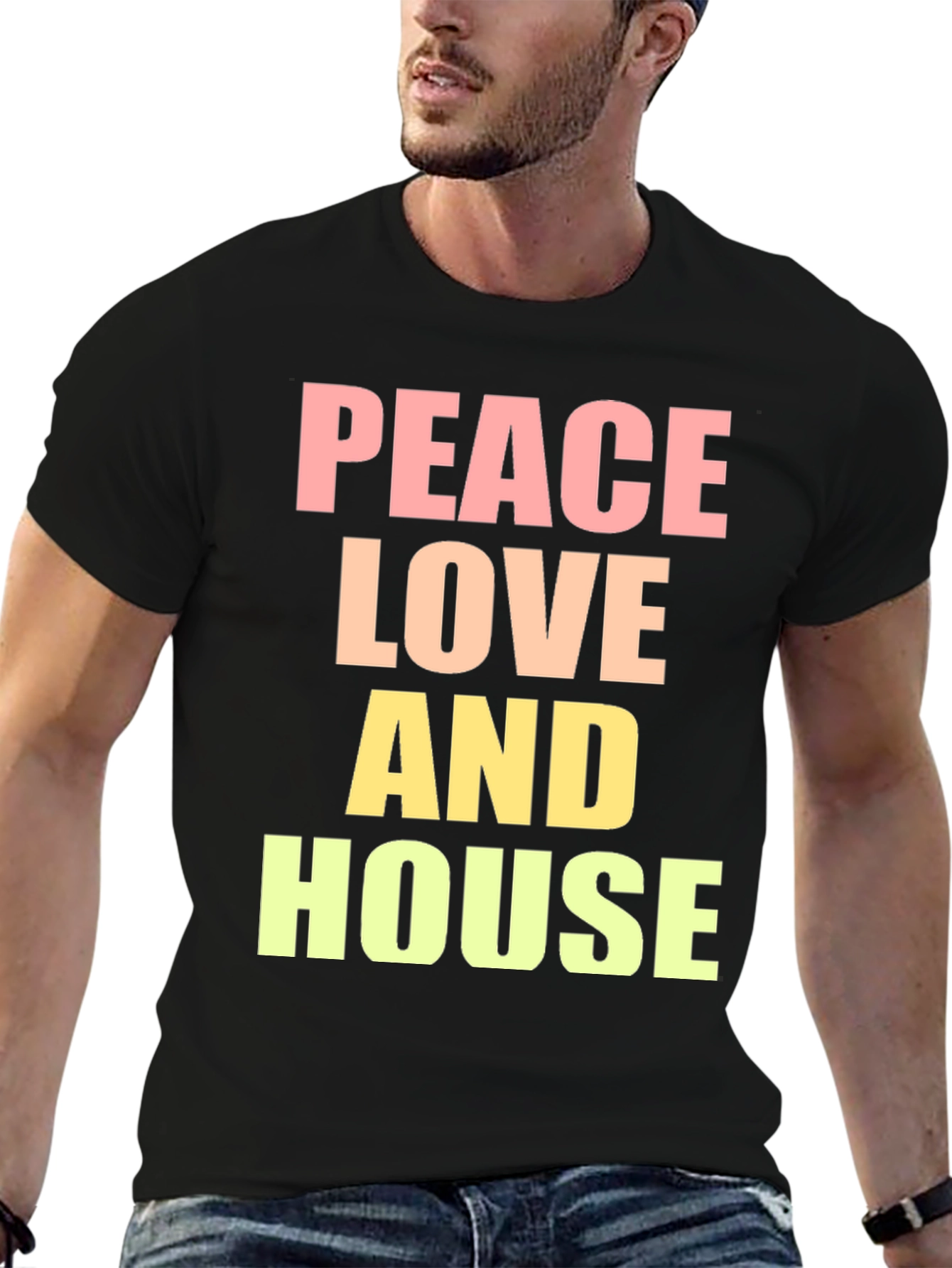 Peace Love House T-Shirt - Trendy Graphic Tee