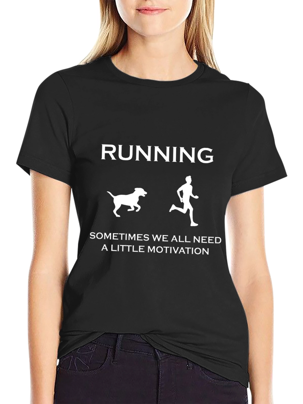 Running Motivation T-Shirt: Dog Chasing Runner Graphic Tee