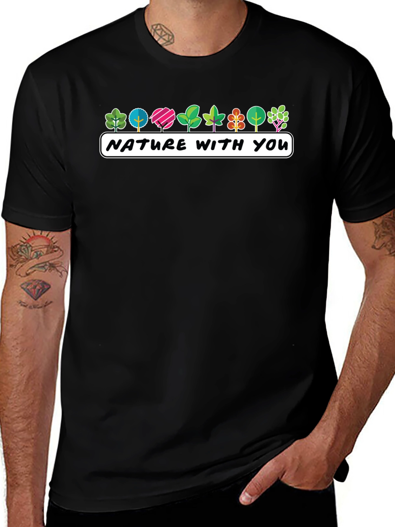 Nature With You Graphic Tee - Stylish Tree Design