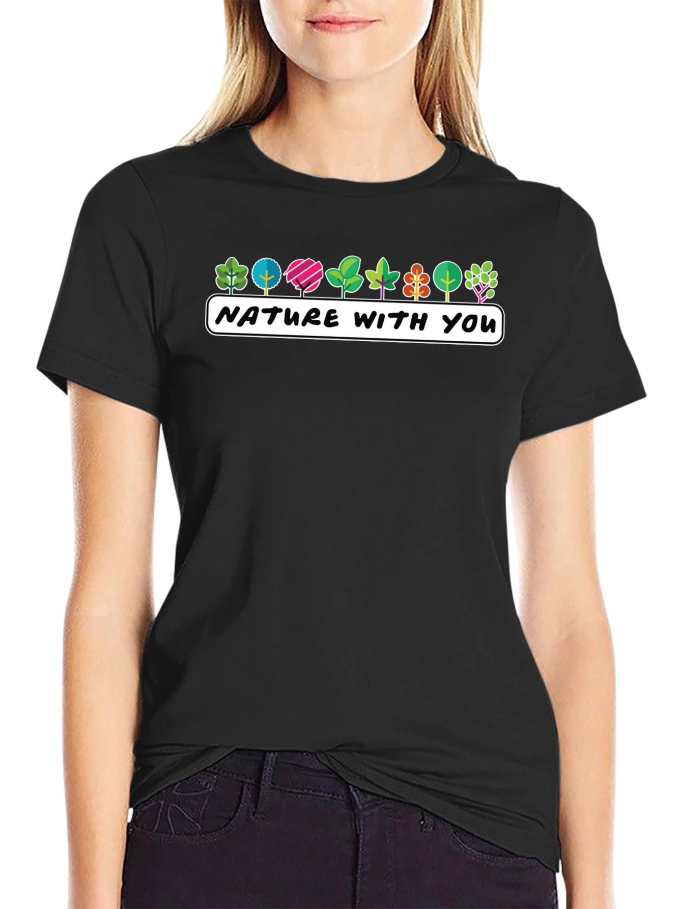 Nature With You Graphic Tee - Stylish Tree Design