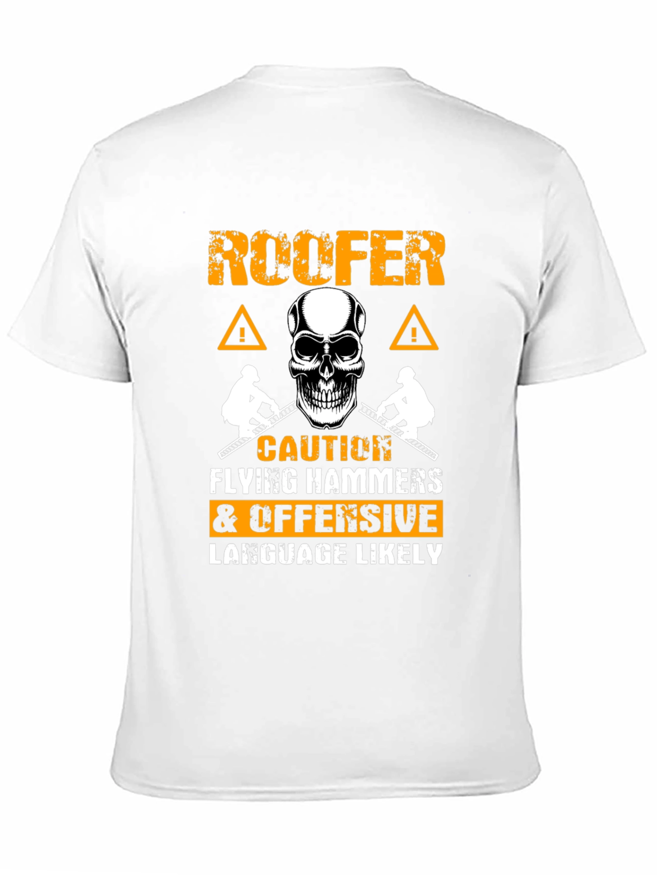 Roofer Caution Flying Hammers T-Shirt