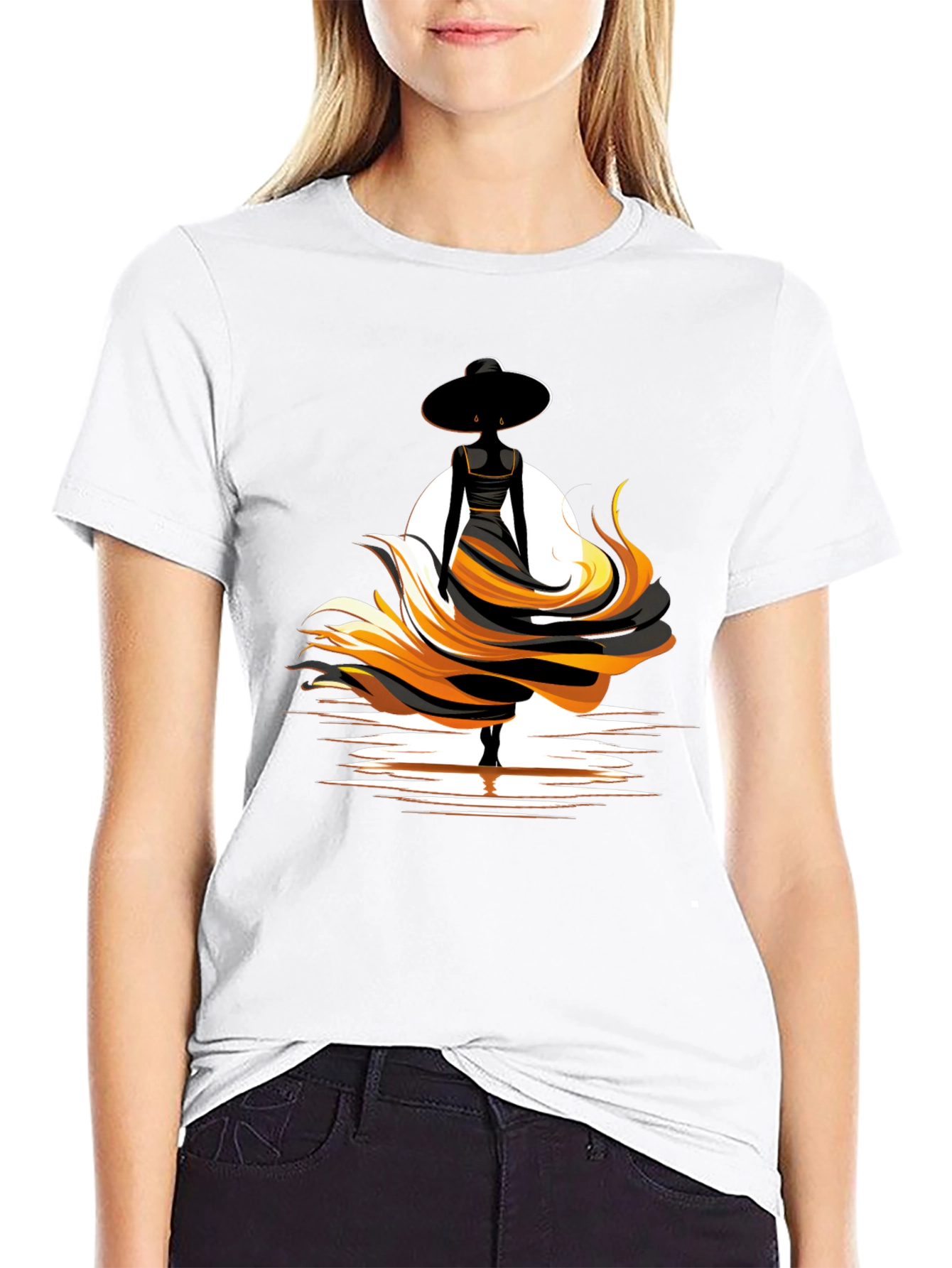 Elegant Woman Graphic Tee - Black
