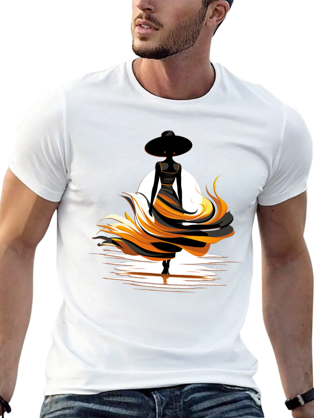 Elegant Woman Graphic Tee - Black