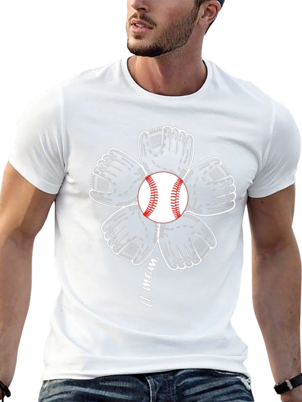 Baseball Mom Flower T-Shirt - Stylish Sports Tee