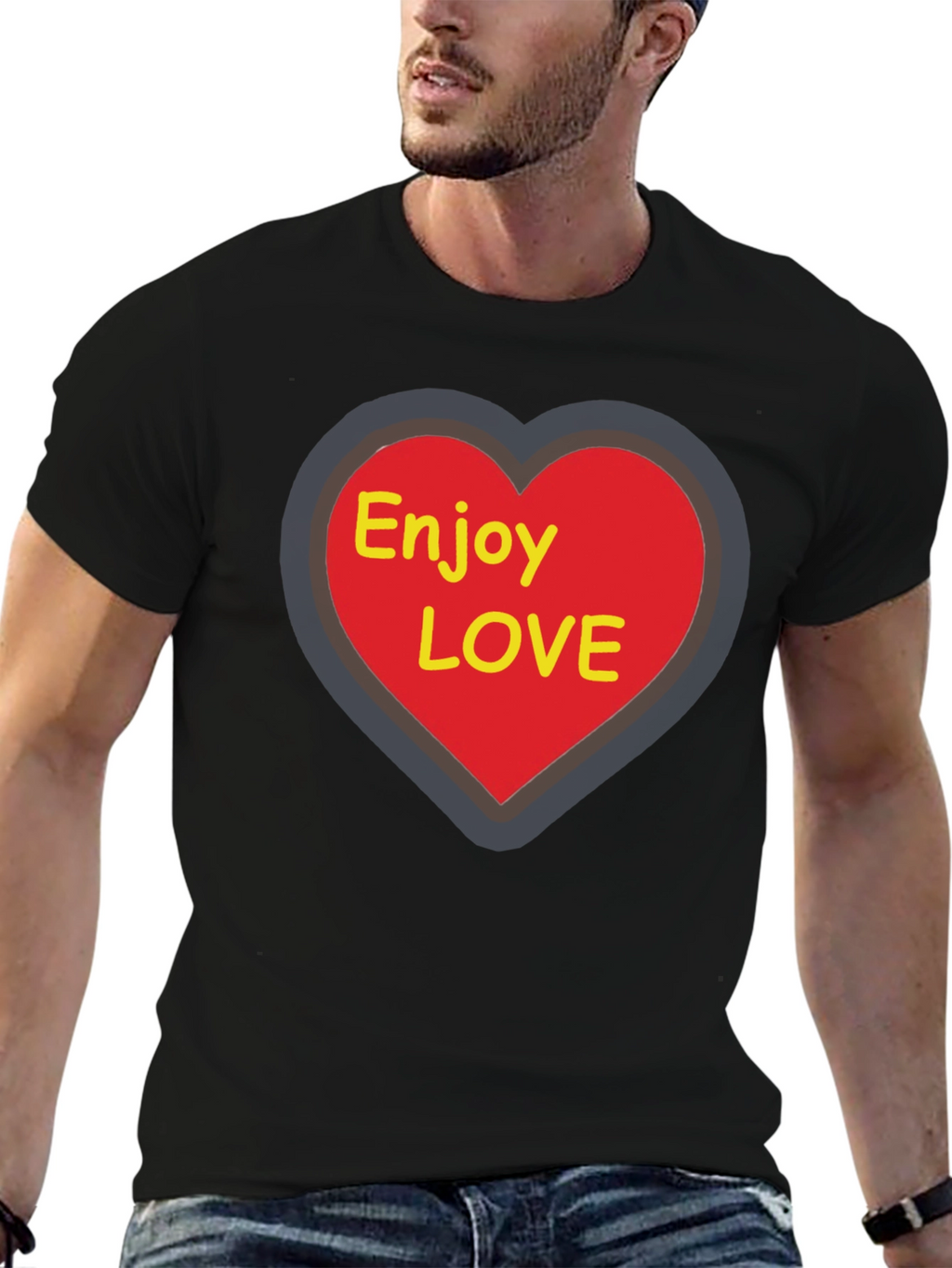 Enjoy Love T-Shirt - Graphic Heart Tee