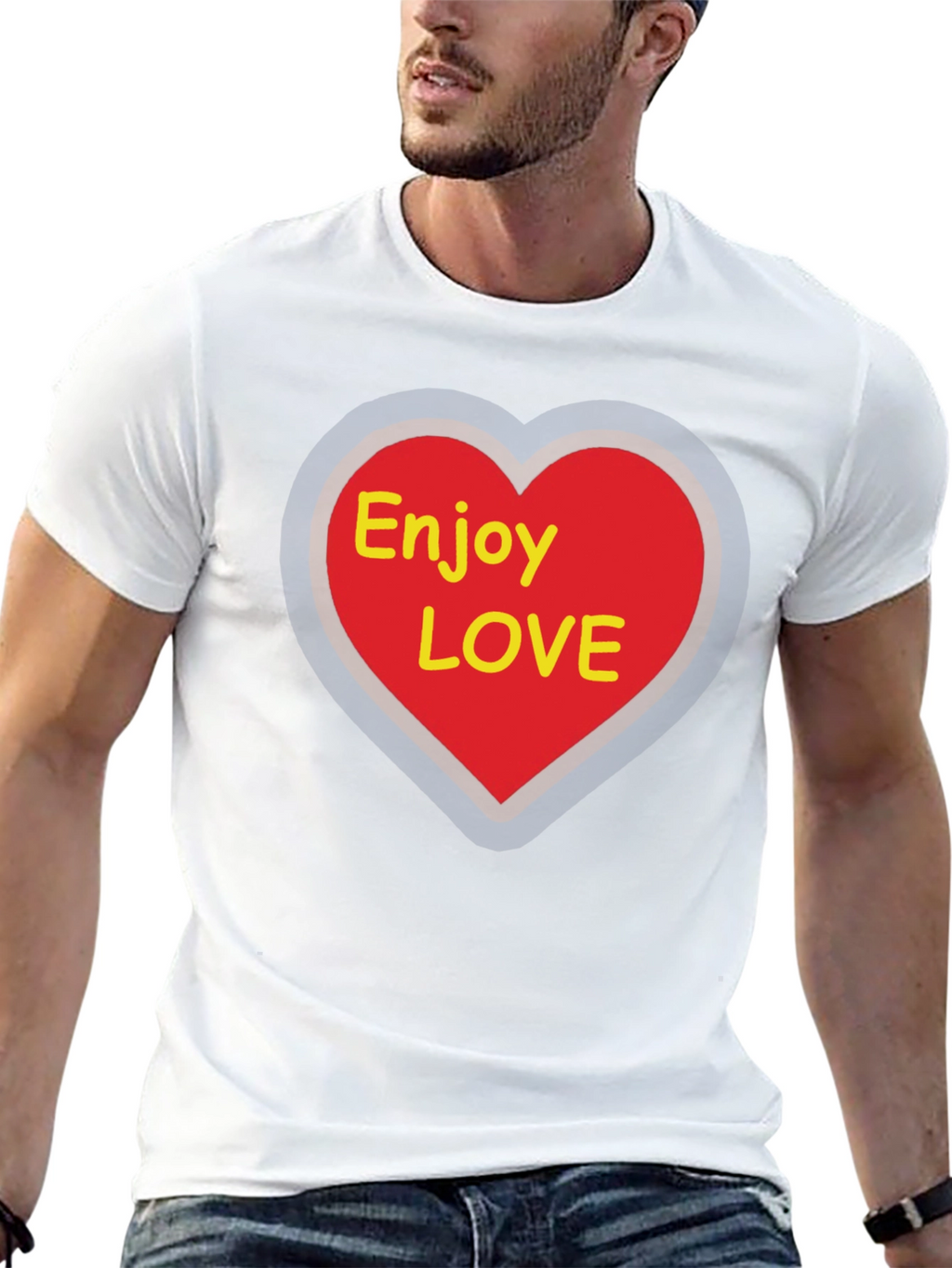 Enjoy Love T-Shirt - Graphic Heart Tee