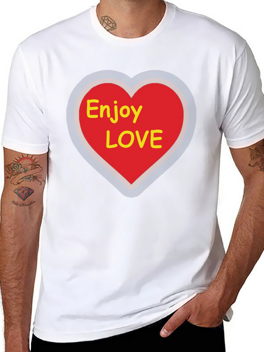 Enjoy Love T-Shirt - Graphic Heart Tee
