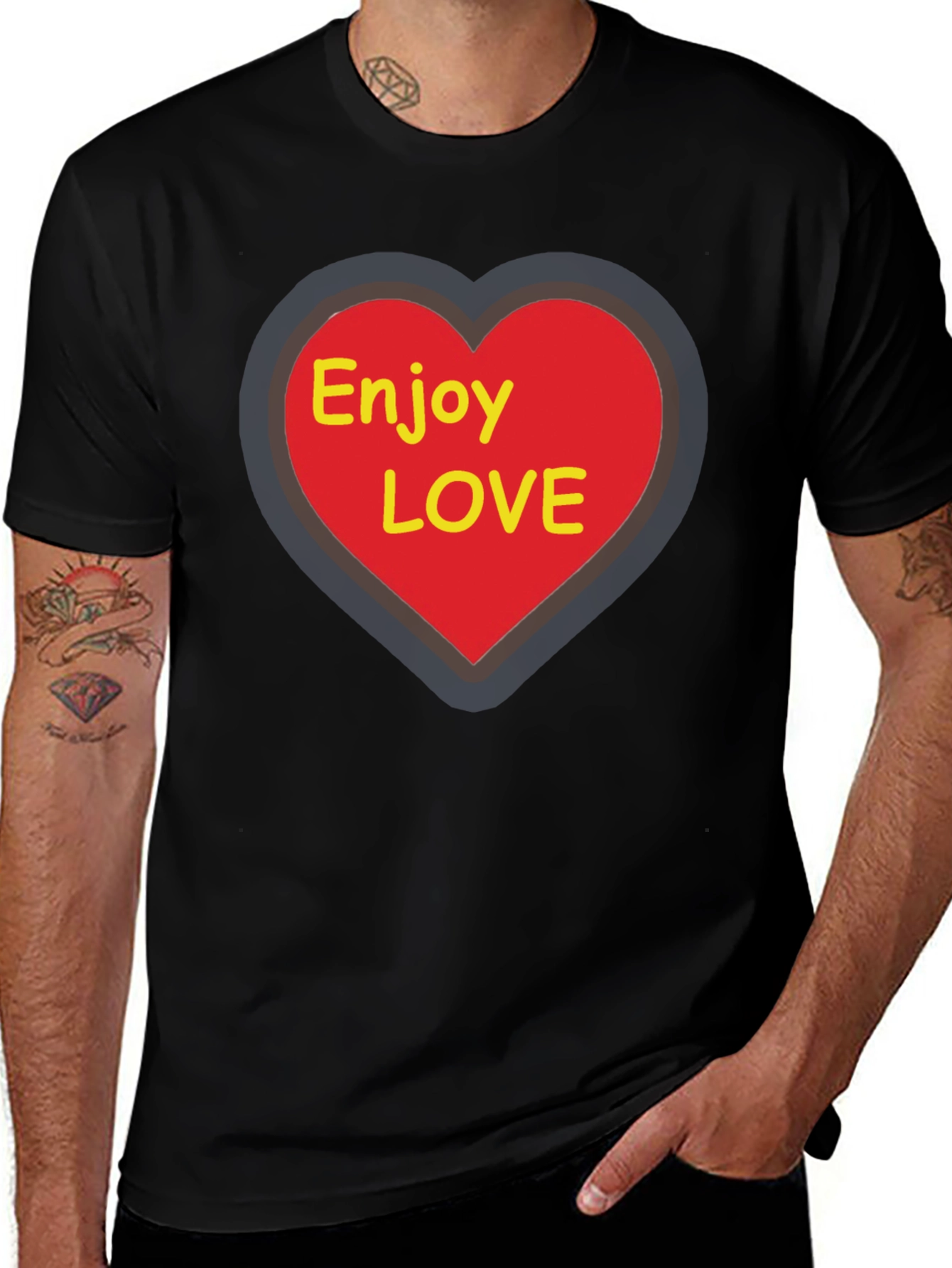 Enjoy Love T-Shirt - Graphic Heart Tee
