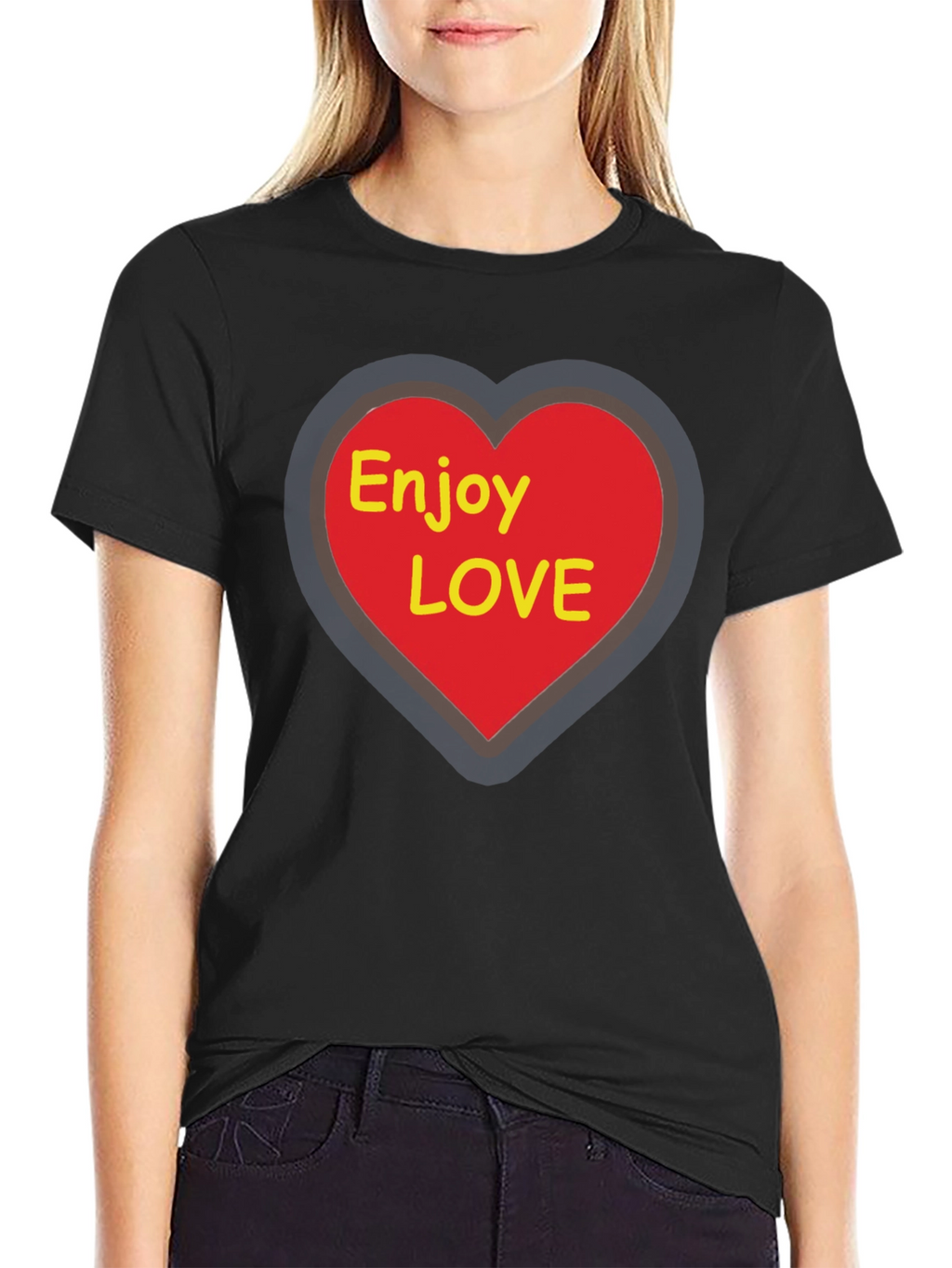 Enjoy Love T-Shirt - Graphic Heart Tee