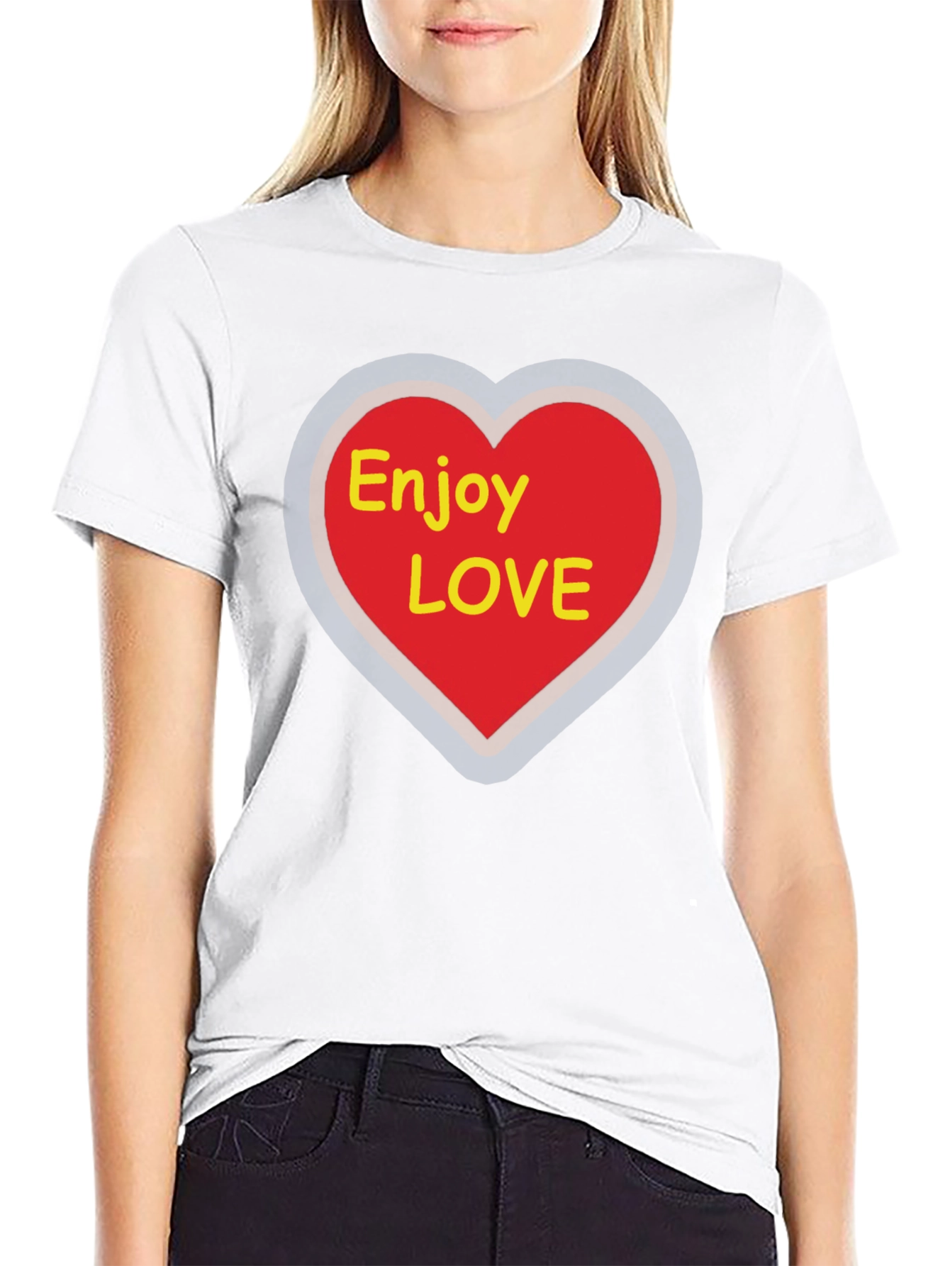 Enjoy Love T-Shirt - Graphic Heart Tee