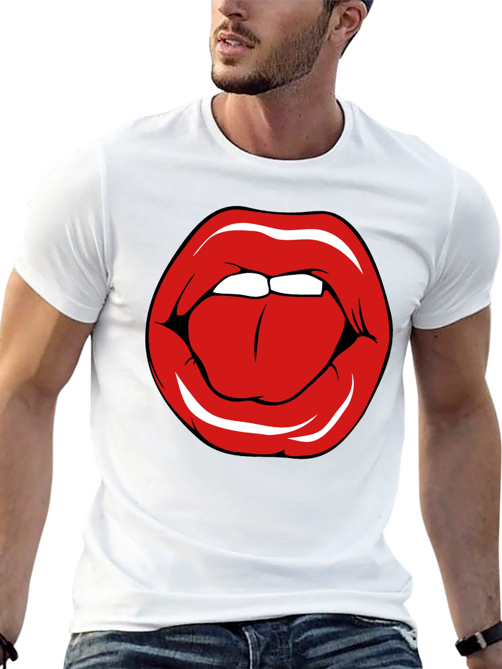 Bold Lip Graphic T-Shirt - Edgy Casual Wear