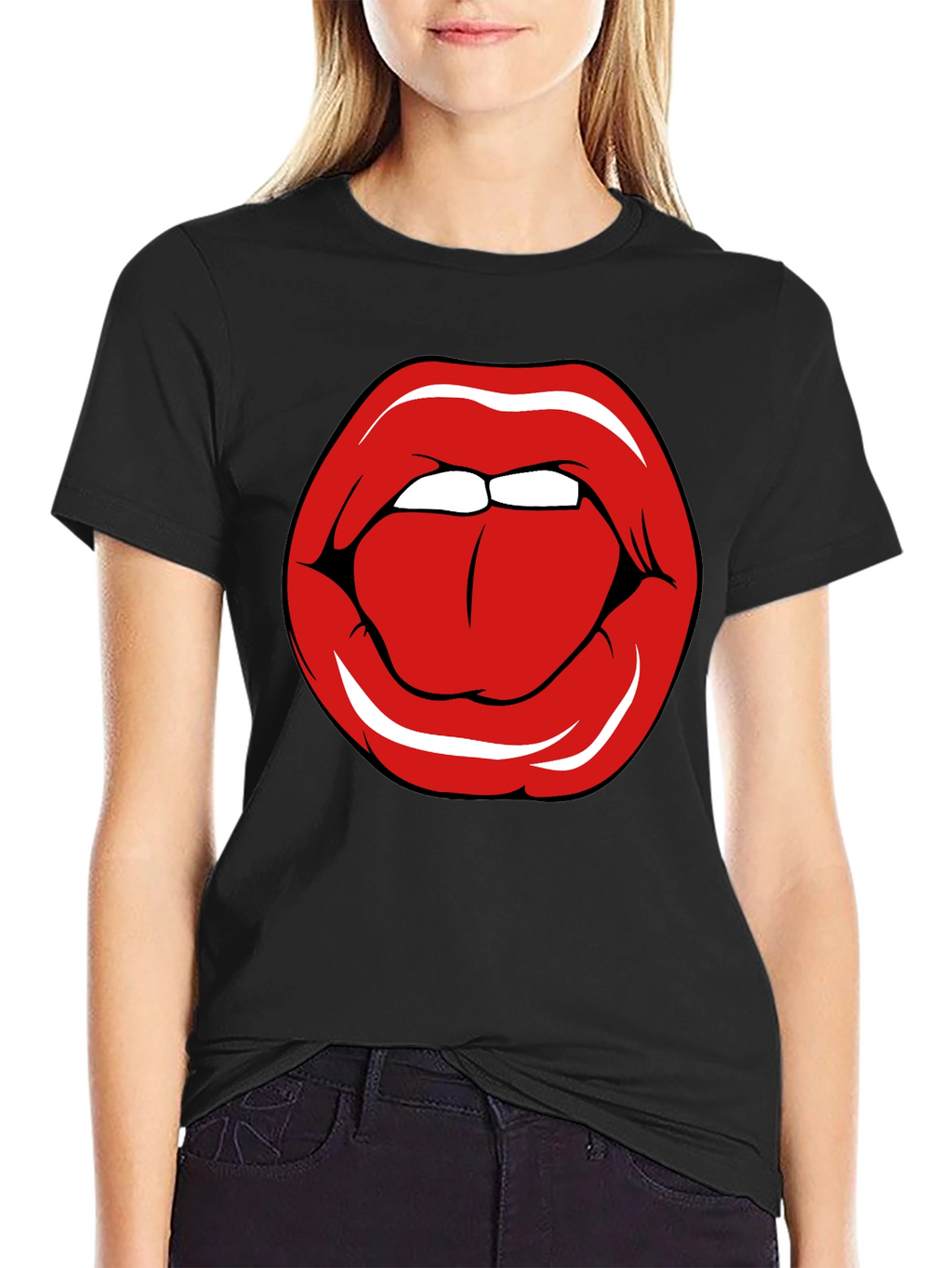 Bold Lip Graphic T-Shirt - Edgy Casual Wear