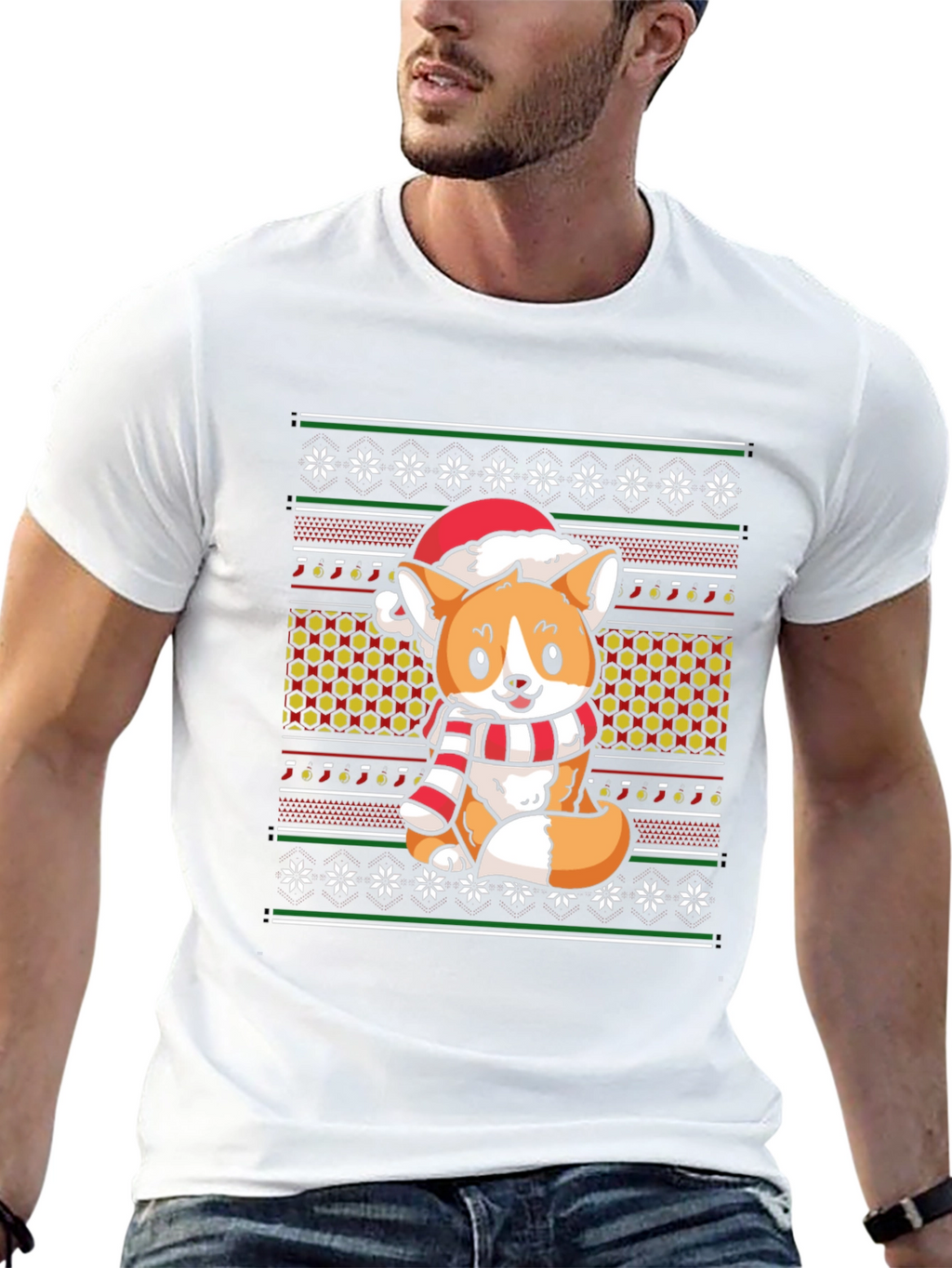 Christmas Corgi Holiday T-Shirt