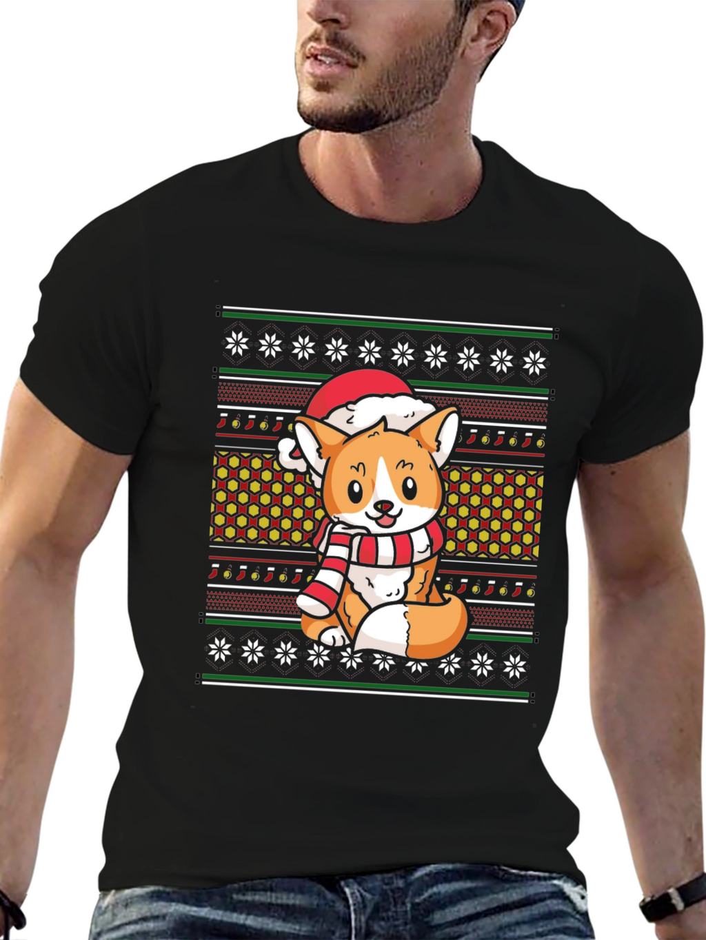 Christmas Corgi Holiday T-Shirt