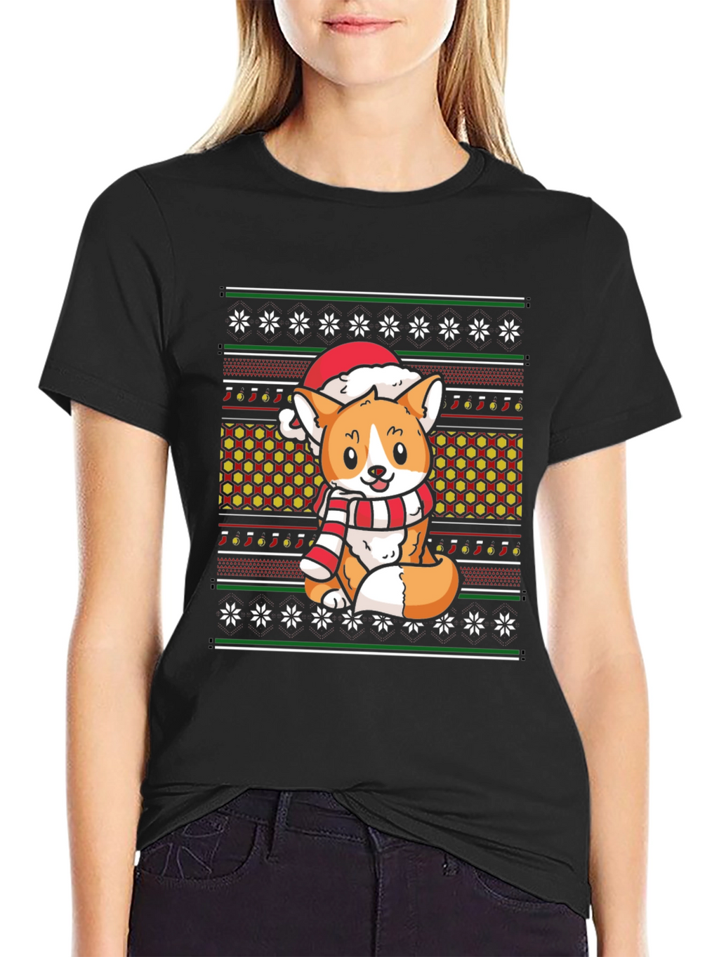 Christmas Corgi Holiday T-Shirt